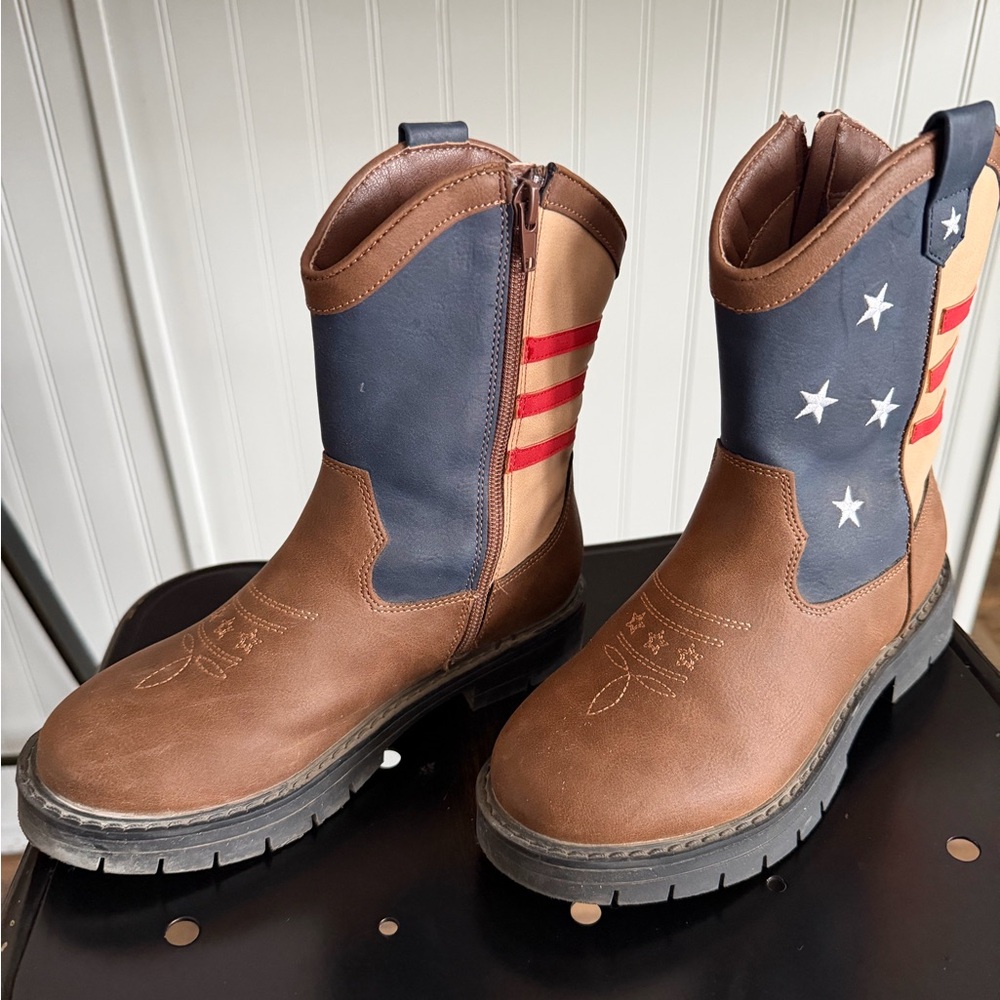 Dream Pairs Brown and Navy Kids Boots